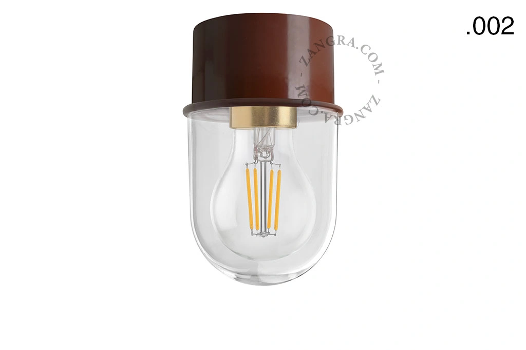 brun væg eller loftslampe - glas skærm - Ø 8 cm