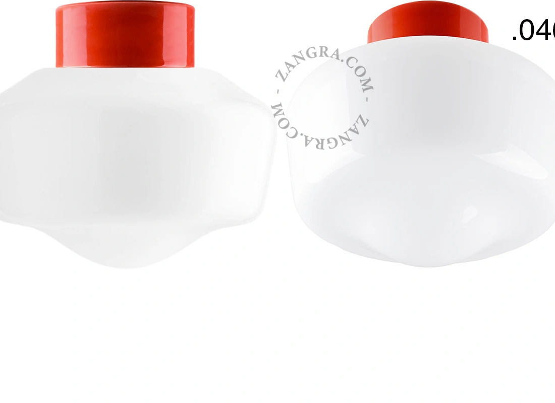 Leuchte David aus rotem Porzellan - Ø 10 cm
