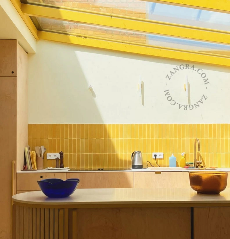 gule væg eller loft lampe S14d - opal stick pære