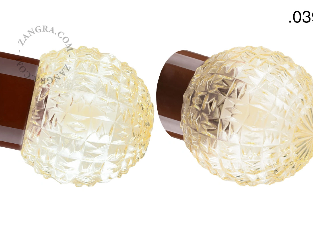 brązowa porcelanowa lampa ścienna David - Ø 10 cm