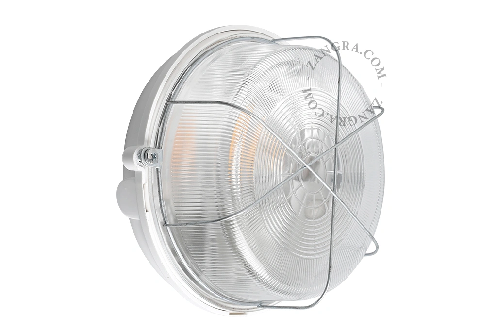 aplique o plafón de exterior en baquelita blanca - Ø 17 cm - IP54