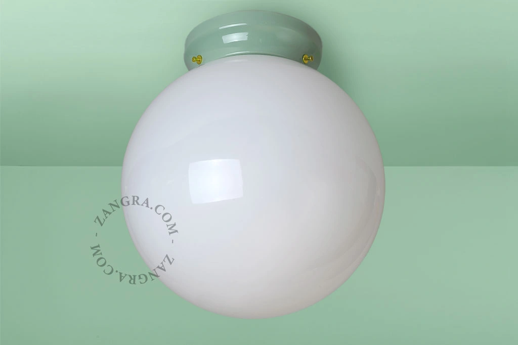 Art Deco Leuchte Chaella aus grünem Porzellan
