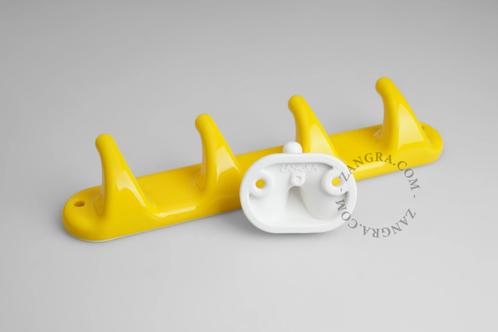 yellow porcelain hook