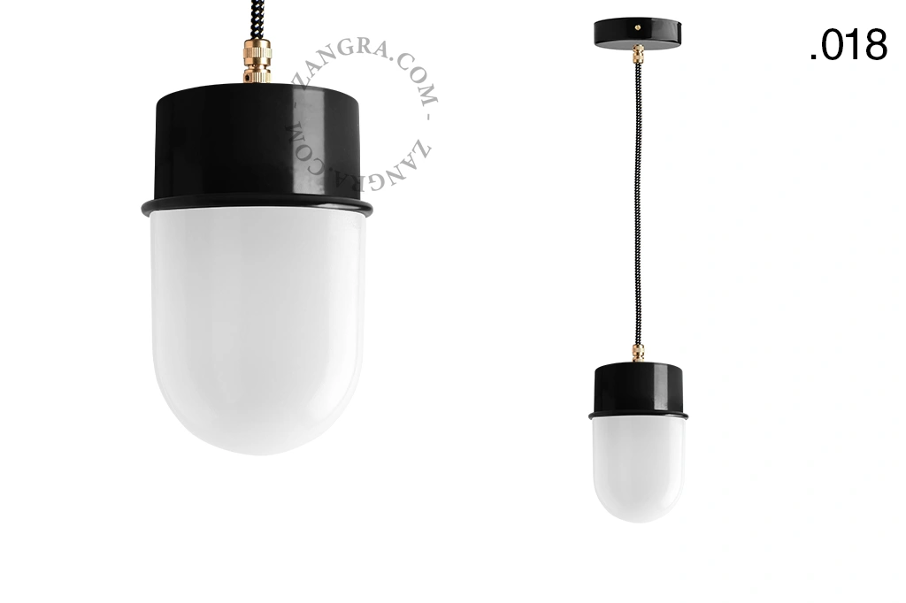 candeeiro suspenso preto - abajur de vidro - Ø 10cm