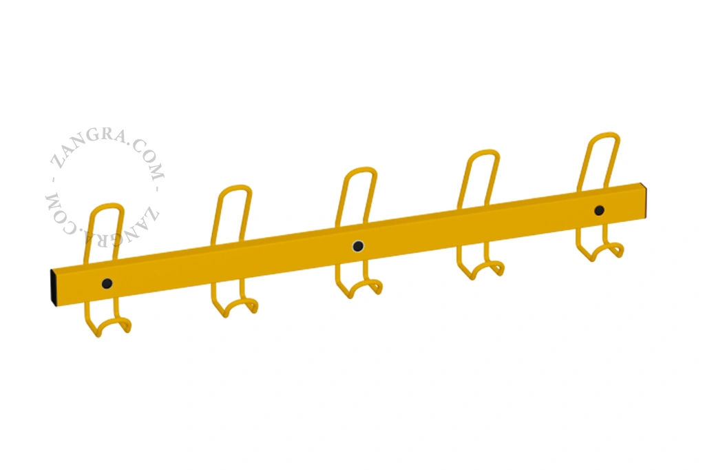 yellow coat rack