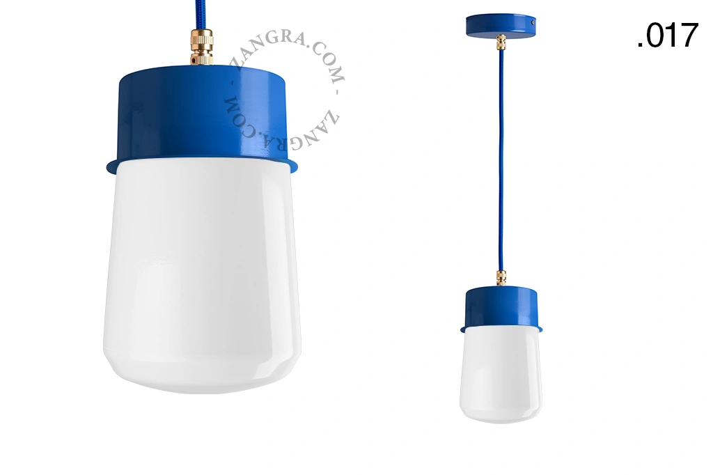 gelakte hanglamp - blauw