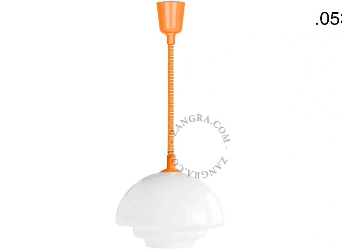 lampa wisząca Emile z pomarańczowym przewodem spiralnym