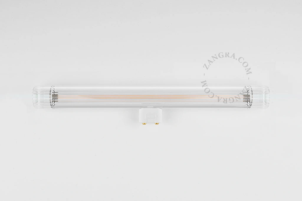 S14d stick pære 30cm - riflet glas