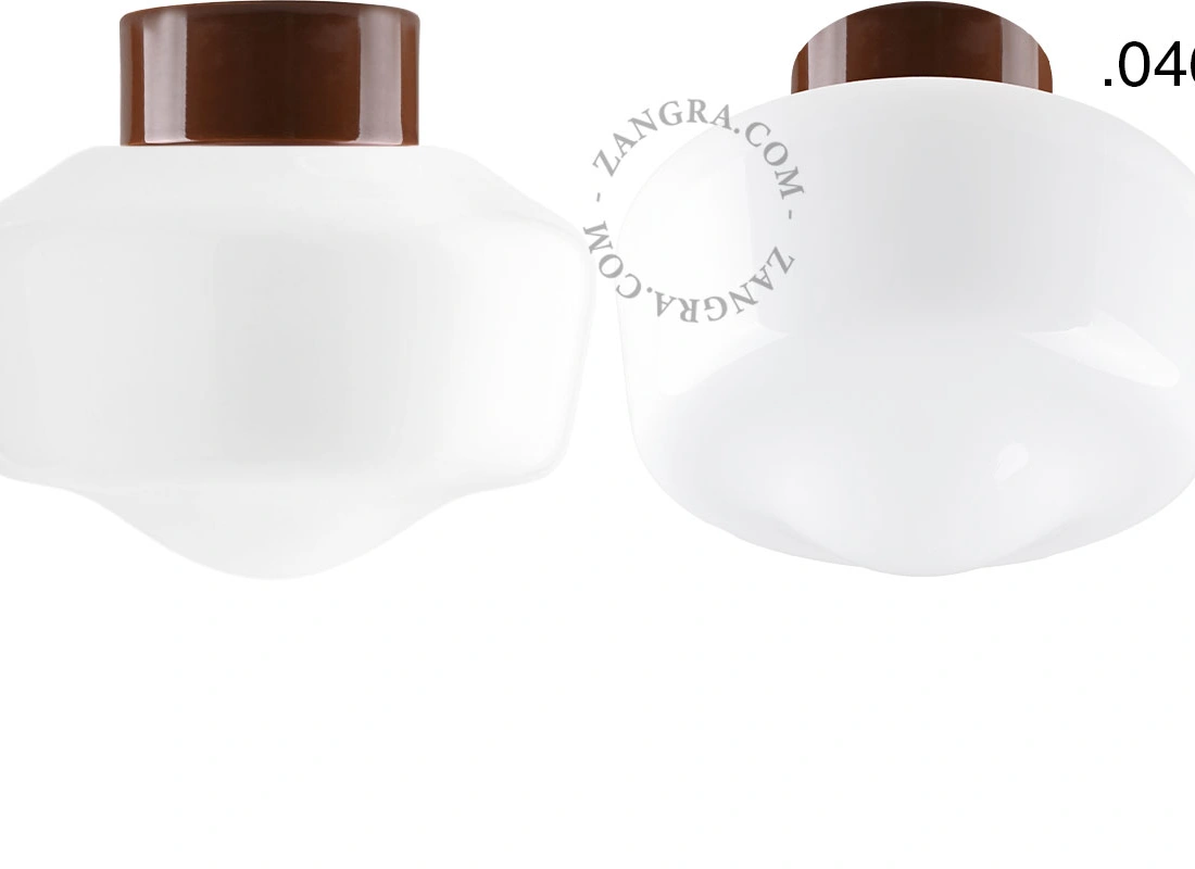 lámpara de porcelana marrón David - Ø 10 cm