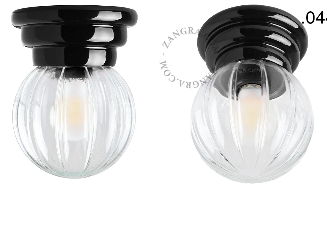 black porcelain Art Deco light Daniel