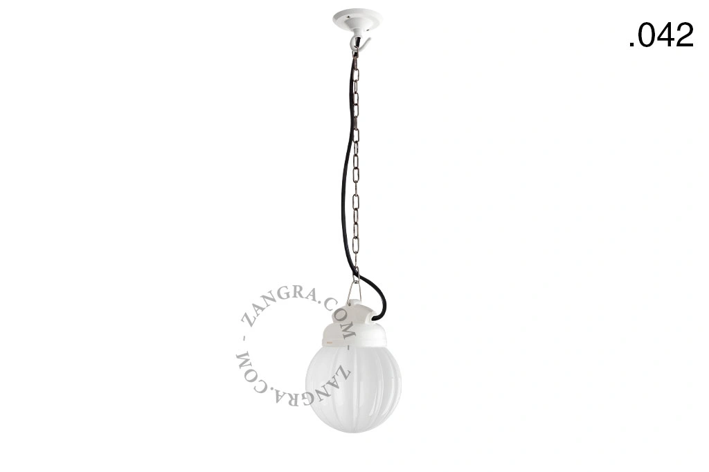 hanglamp van porselein en glas  - IP54