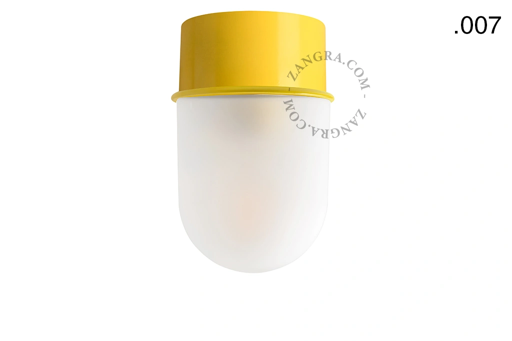 lampa ścienna lub sufitowa żółta - szklany klosz - Ø 10cm