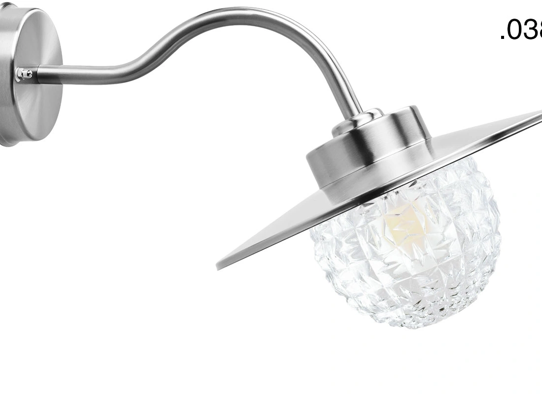 zilverkleurige industriële gevellamp Elda - IP54