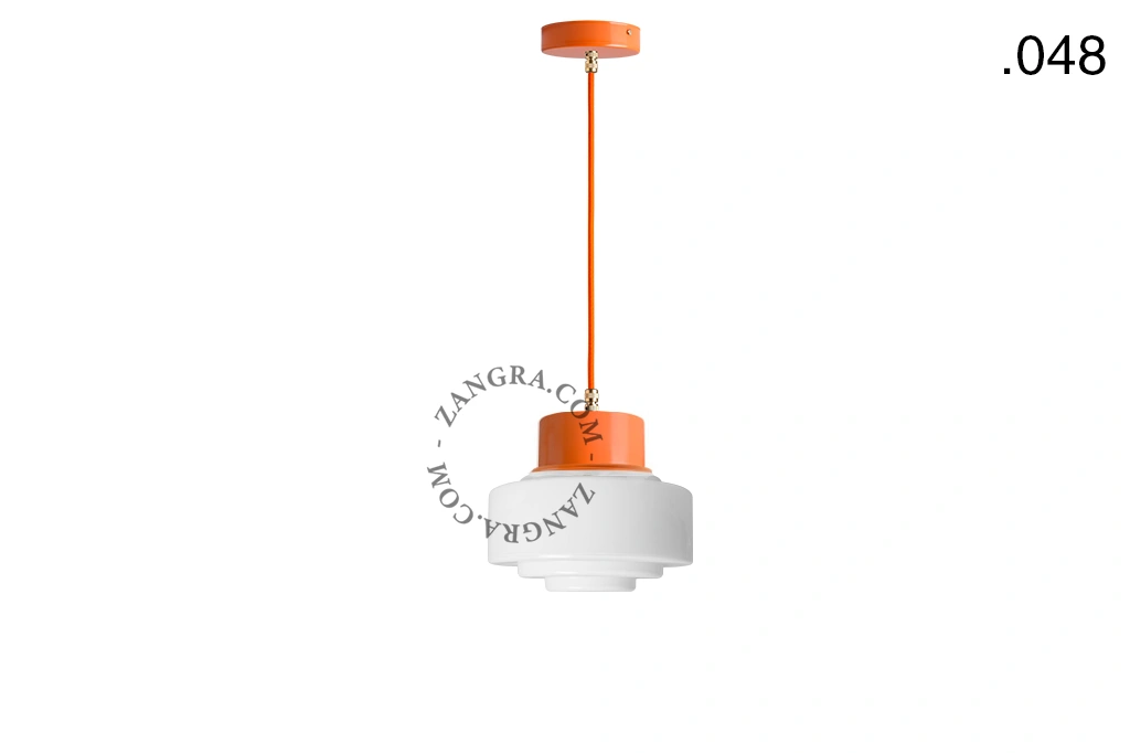 orange pendellampe - glasskærm - Ø 10 cm