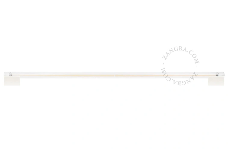 lampe S14s en porcelaine blanche - ampoule tubulaire striée - 100 cm