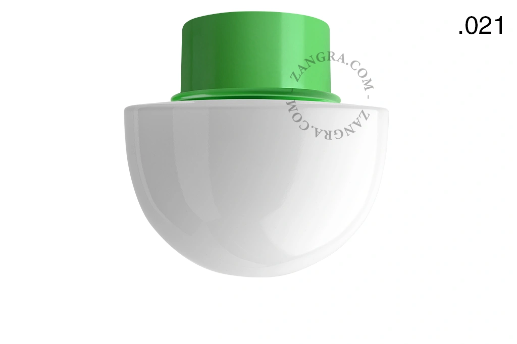 applique ou plafonnier vert - globe en verre - Ø 10 cm