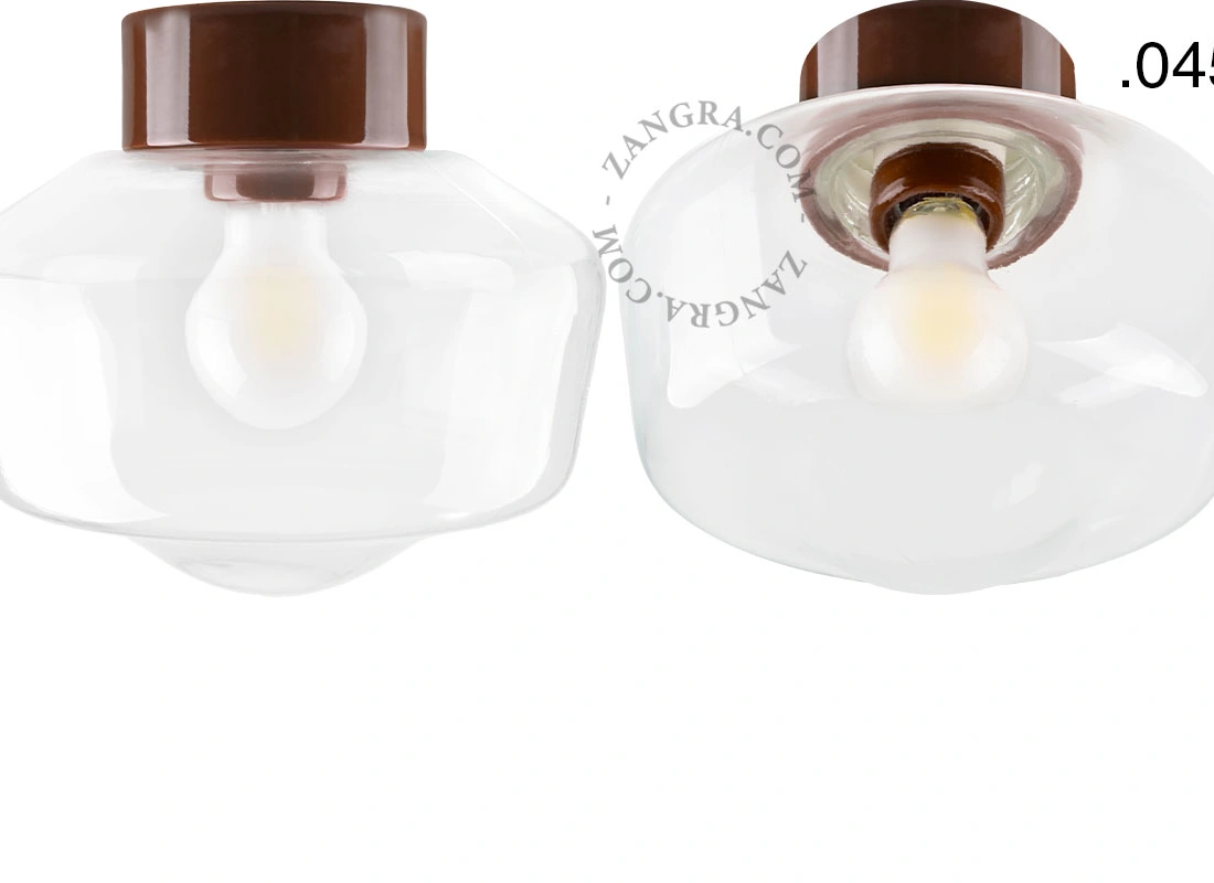 lámpara de porcelana marrón David - Ø 10 cm