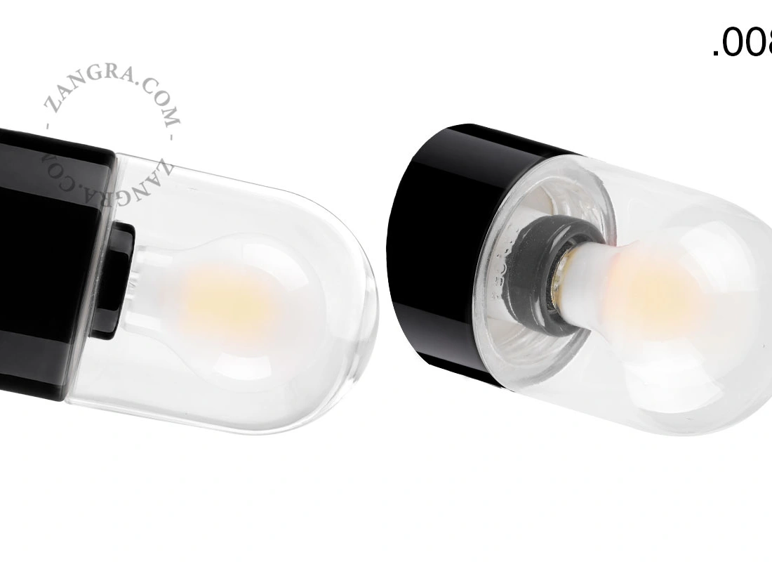 czarna porcelanowa lampa ścienna David - Ø 10 cm