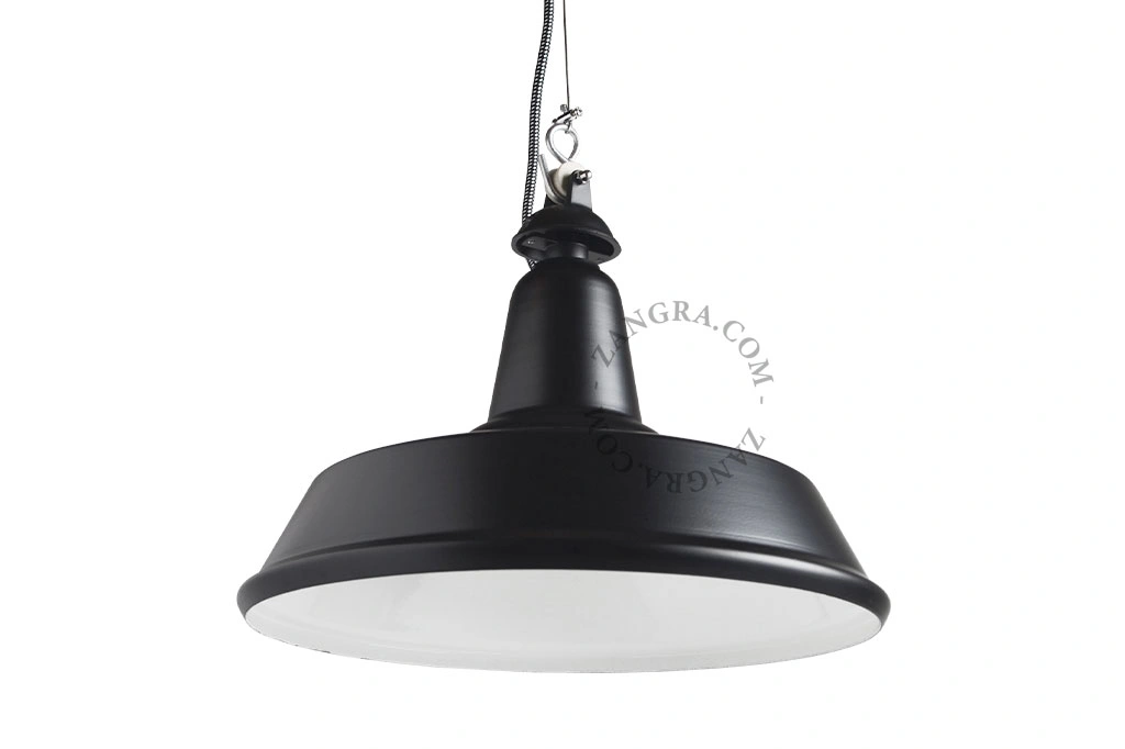 czarna industrialna lampa wisząca - Ø 31 cm