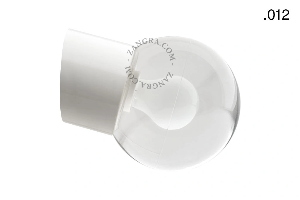 hvid porcelæn væglampe - glas skærm