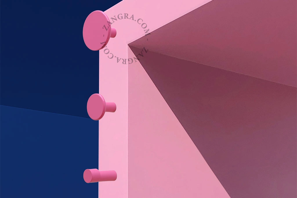 gelakte messing haak - roze
