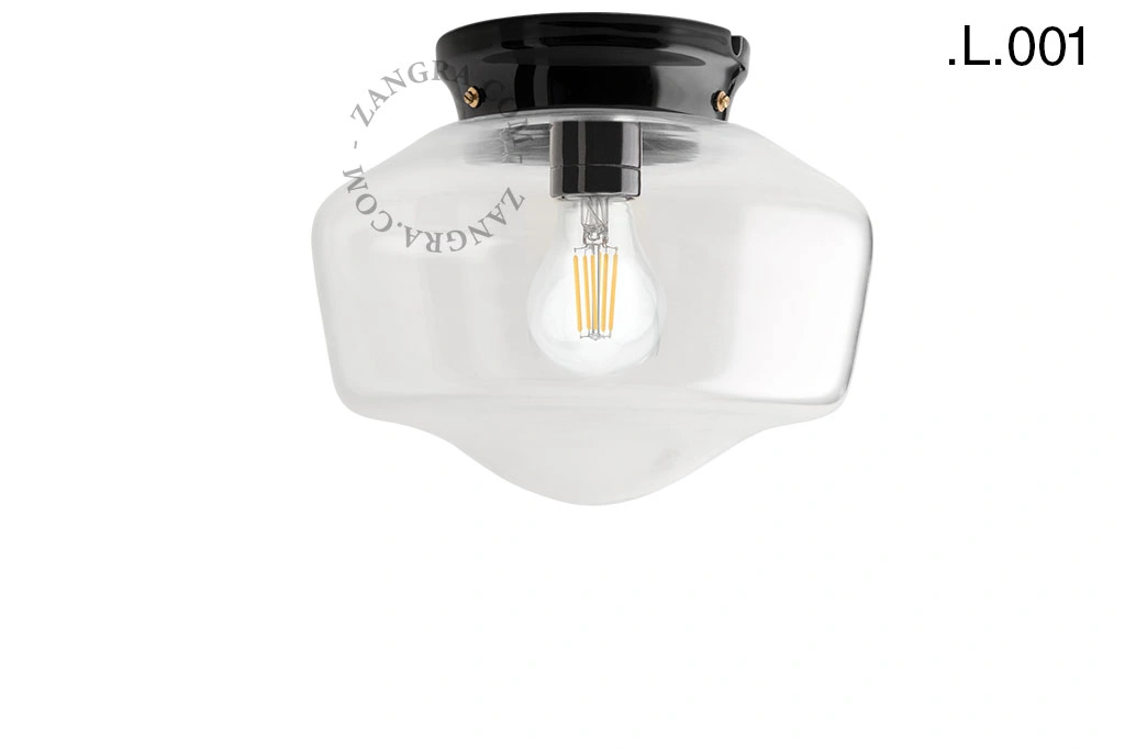 czarna porcelanowa lampa Art Deco Chaella