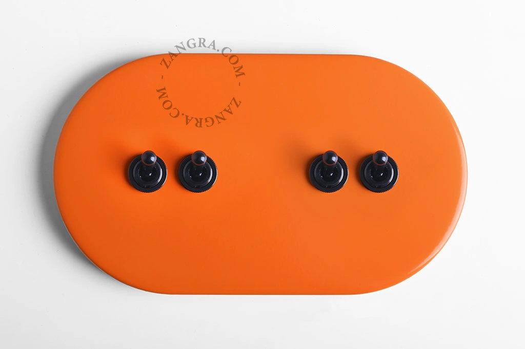 interruptor laranja simples ou bidirecional - 4 comutadores em preto
