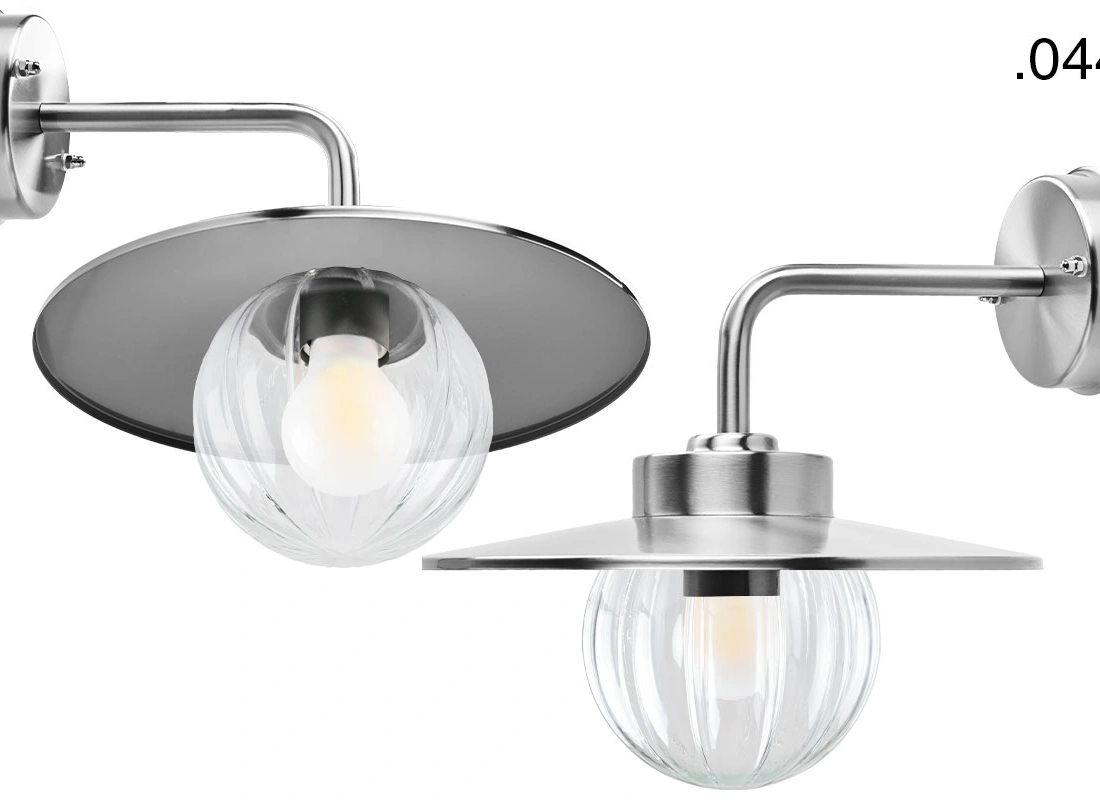 silver-coloured wall light Eduardo - IP54