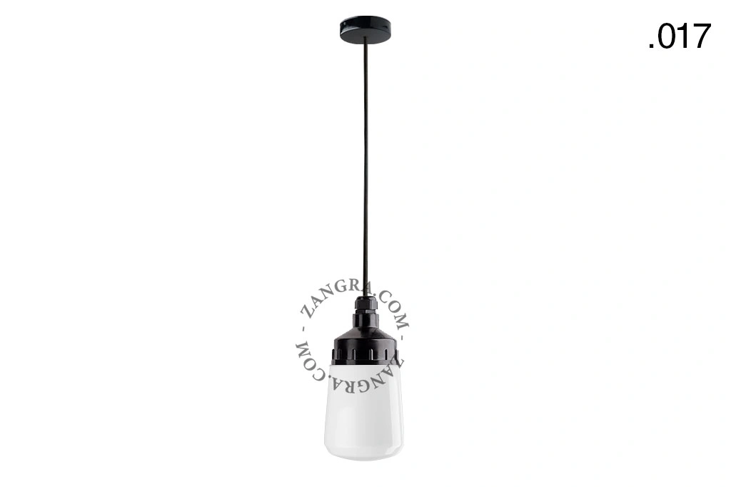snoerlamp met glazen kap
