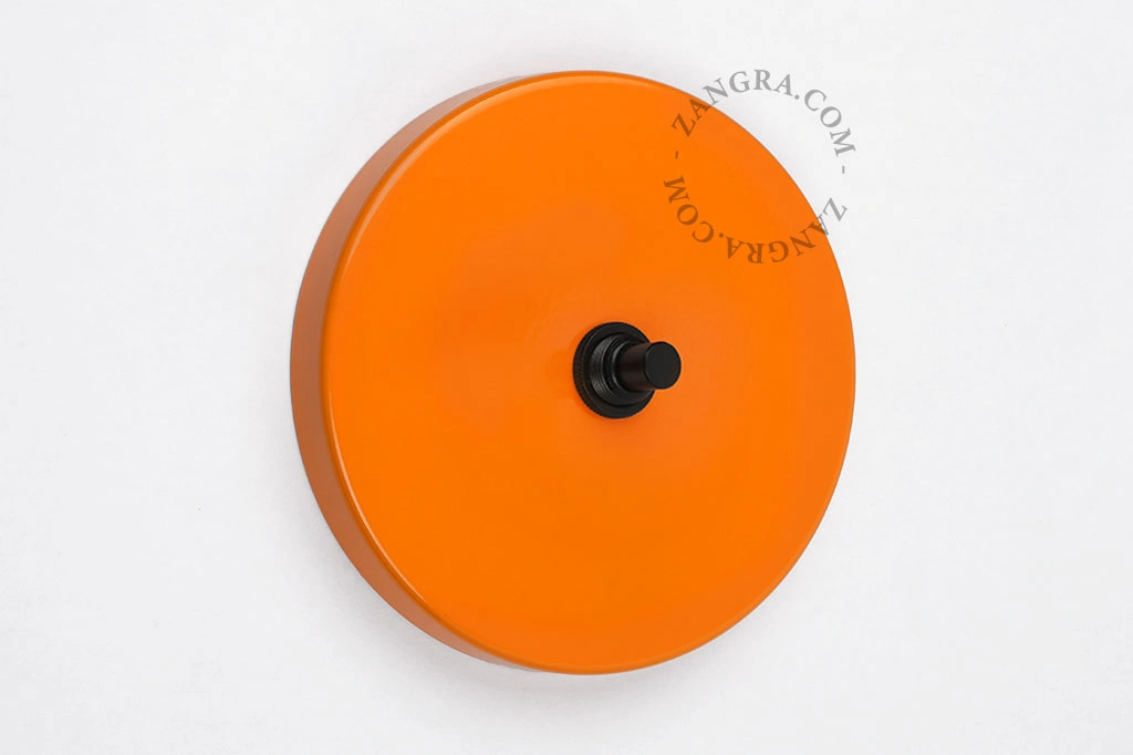 orange tryckströmbrytare – svart tryckknapp