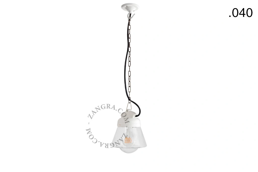 hanglamp van porselein en glas  - IP54