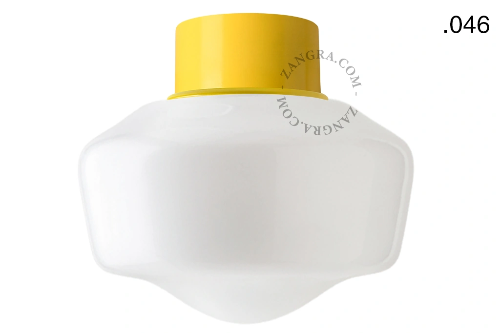 lampa ścienna lub sufitowa żółta - szklany klosz - Ø 10cm