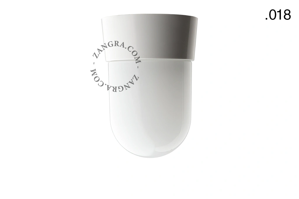 biała lampa ścienna lub sufitowa ze szklanym kloszem - Ø 11 cm