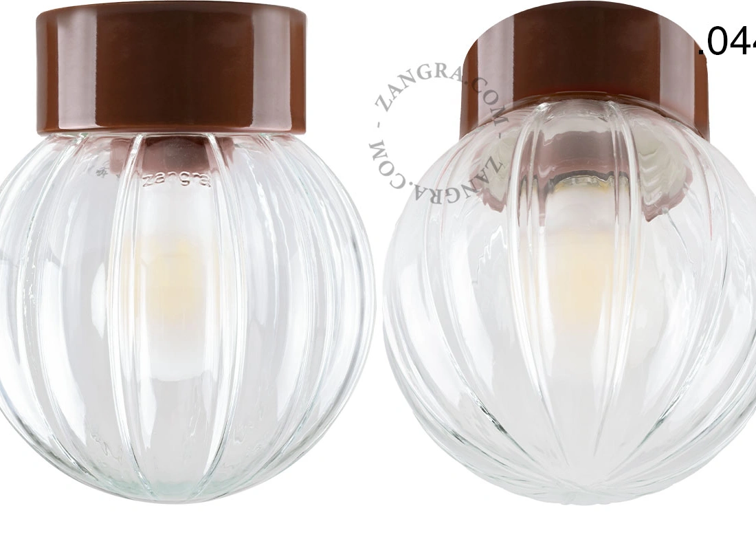 lámpara de porcelana marrón David - Ø 10 cm