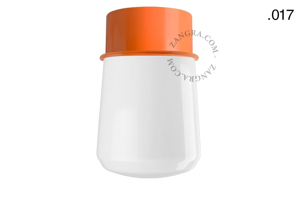 orange wall or ceiling light - glass shade - Ø 10 cm