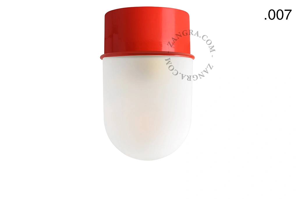rød væg eller loftslampe - glas skærm - Ø 10 cm