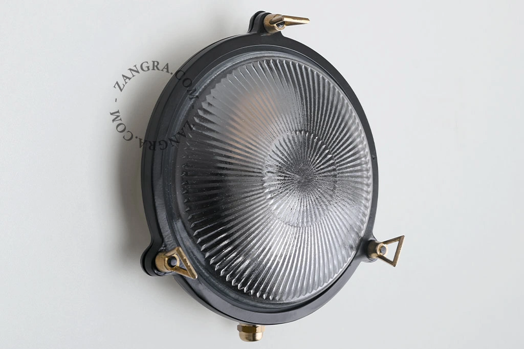 udendørs skotlampe i sort messing - Ø 20cm - IP64