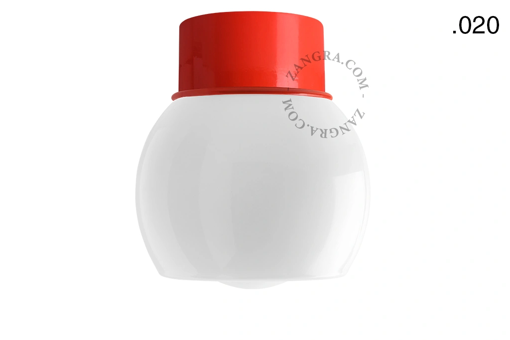 rød væg eller loftslampe - glas skærm - Ø 10 cm