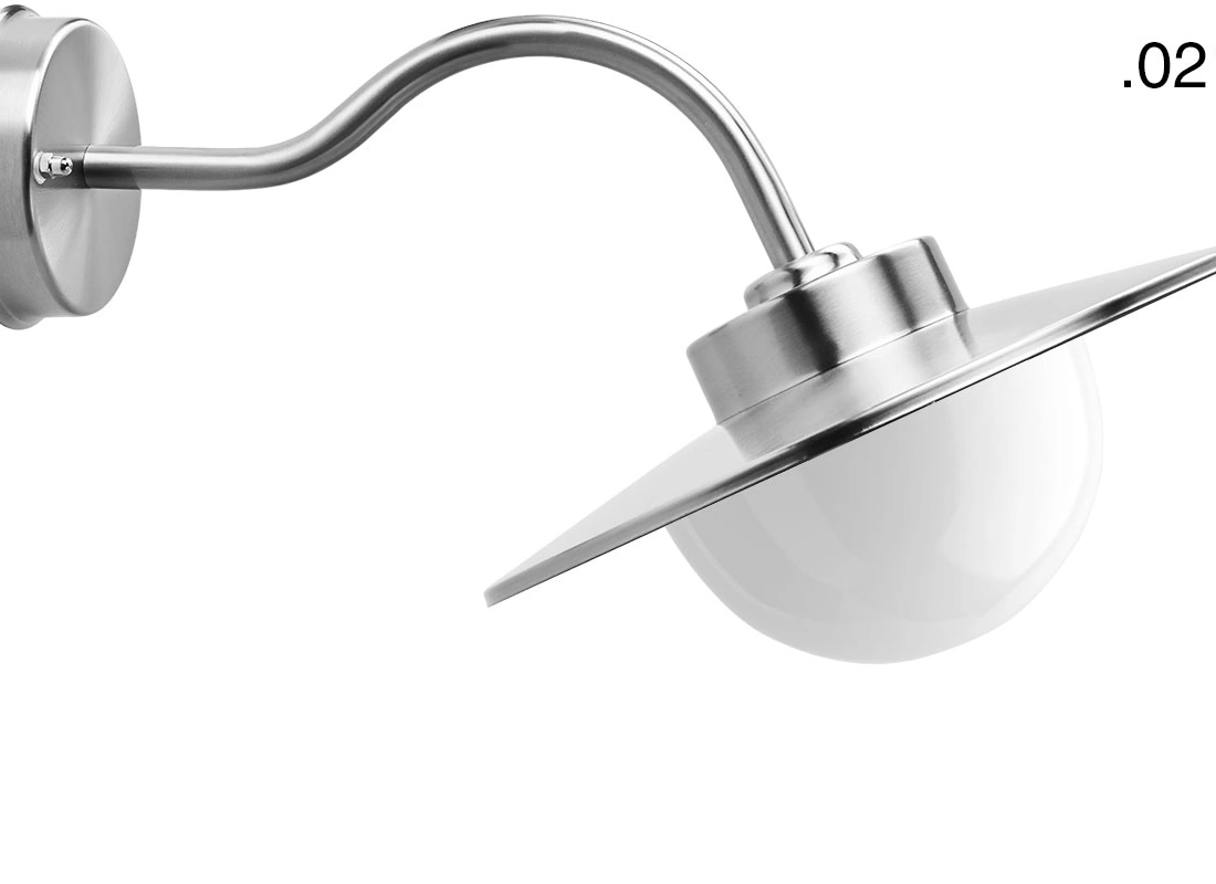 zilverkleurige industriële gevellamp Elda - IP54