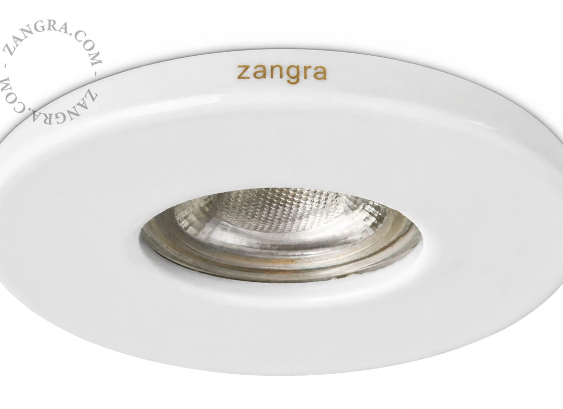 biały porcelanowy spot wpuszczany Damia