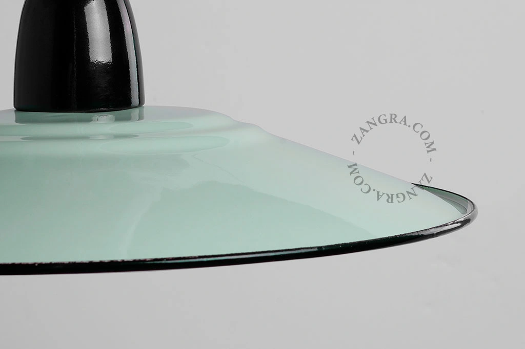 mint enamelled pendant light - Ø 28 cm