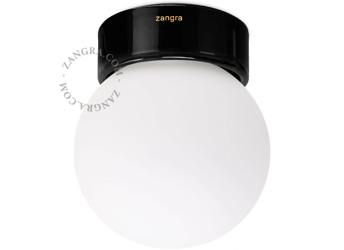 aplique o plafón de porcelana negra Dani - IP54
