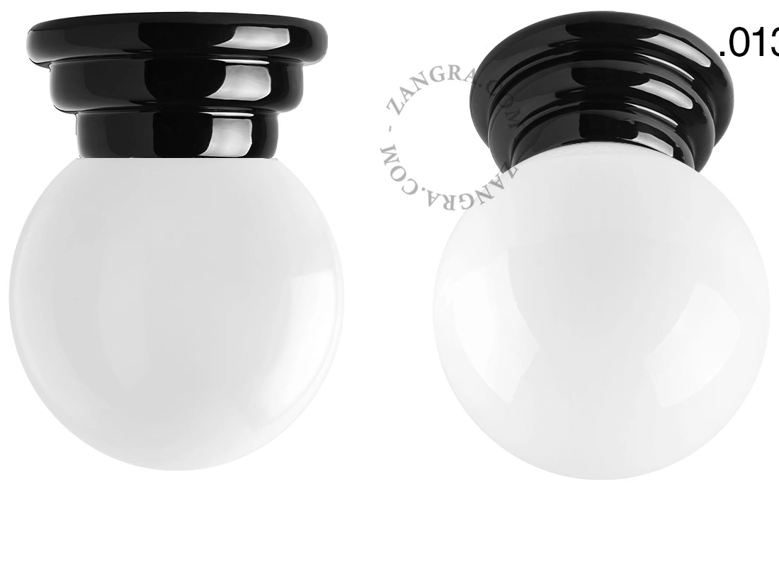 black porcelain Art Deco light Daniel