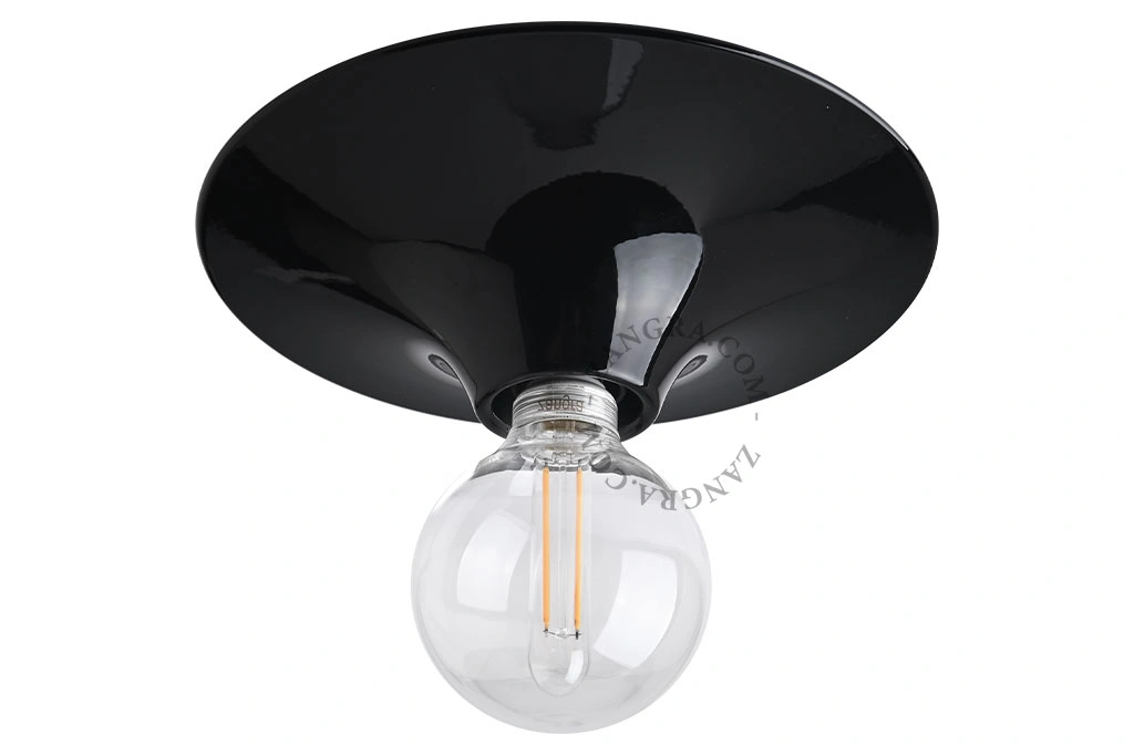 okrągła czarna lampa ścienna lub sufitowa - Ø 26 cm