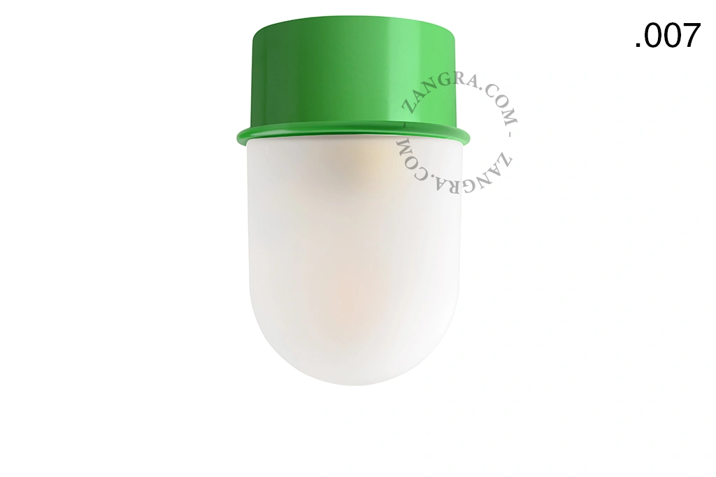 applique ou plafonnier vert - globe en verre - Ø 10 cm