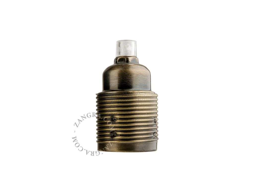 portalampada E27 in bronzo antico