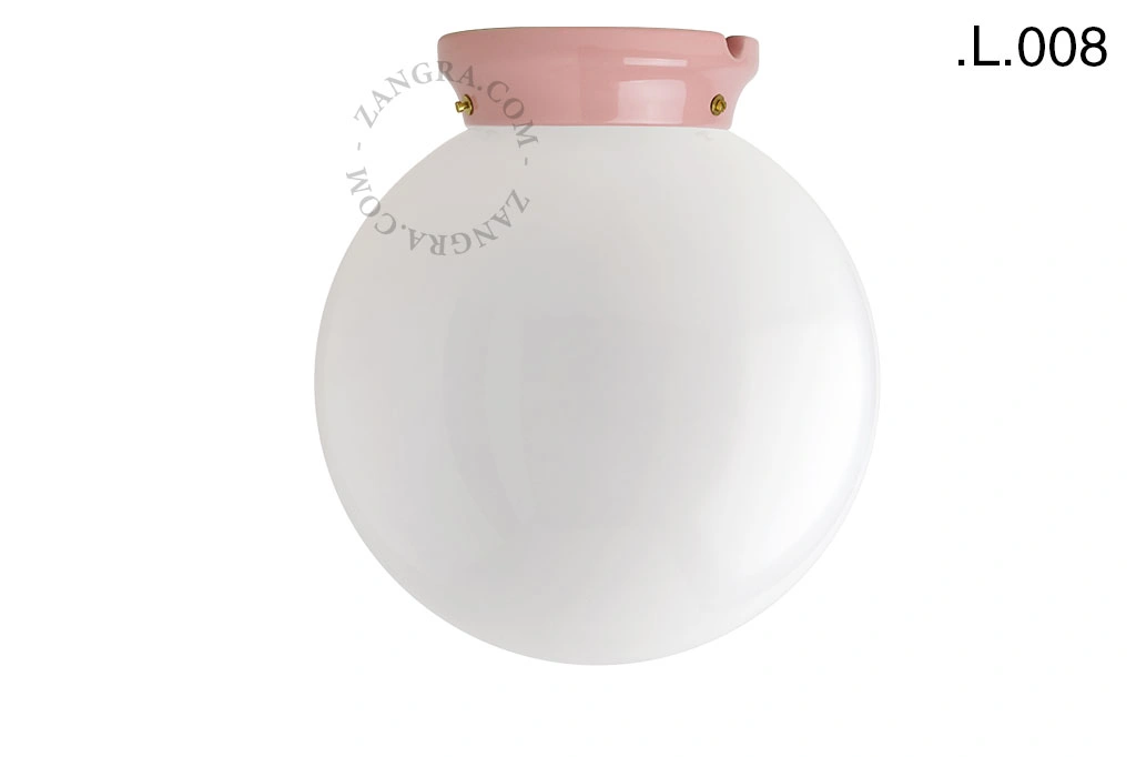 candeeiro Art Deco Chaella de porcelana cor-de-rosa
