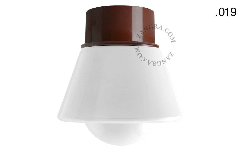 brown wall or ceiling light - glass shade - Ø 10 cm