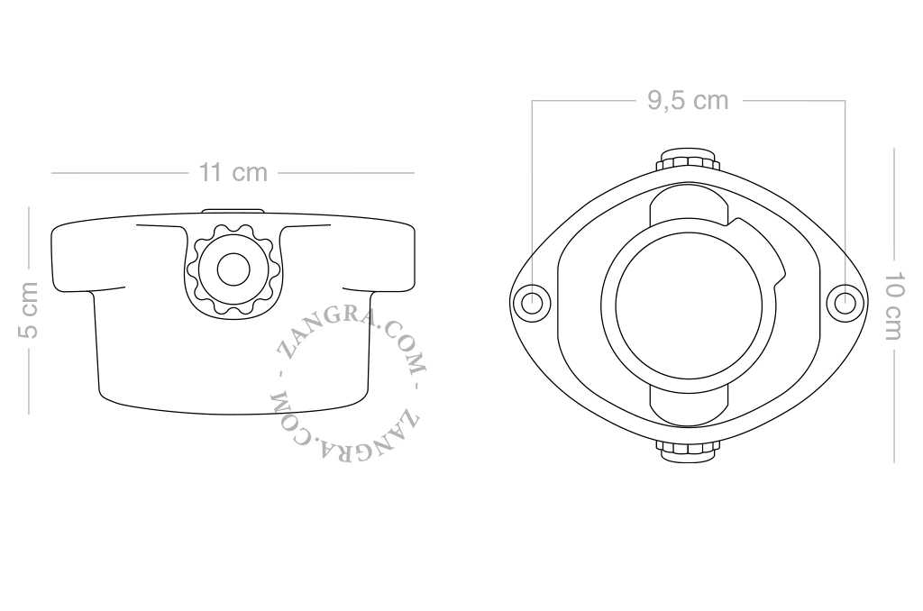 badeværelse lampe i porcelæn med glasskærm – Ø 8,3cm - IP54