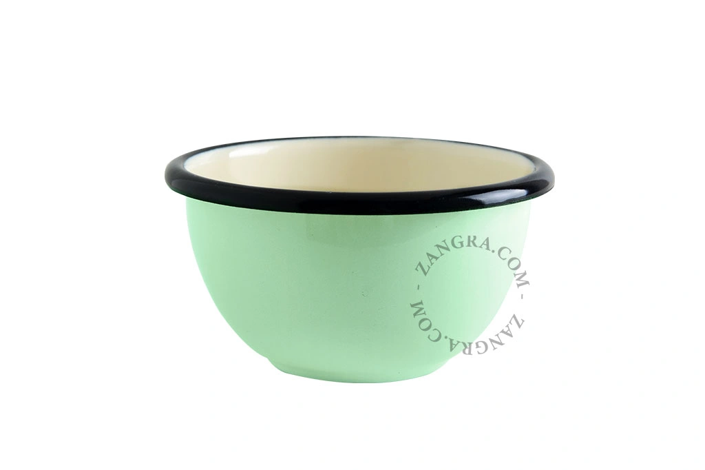 bol en émail vert menthe - Ø 10cm